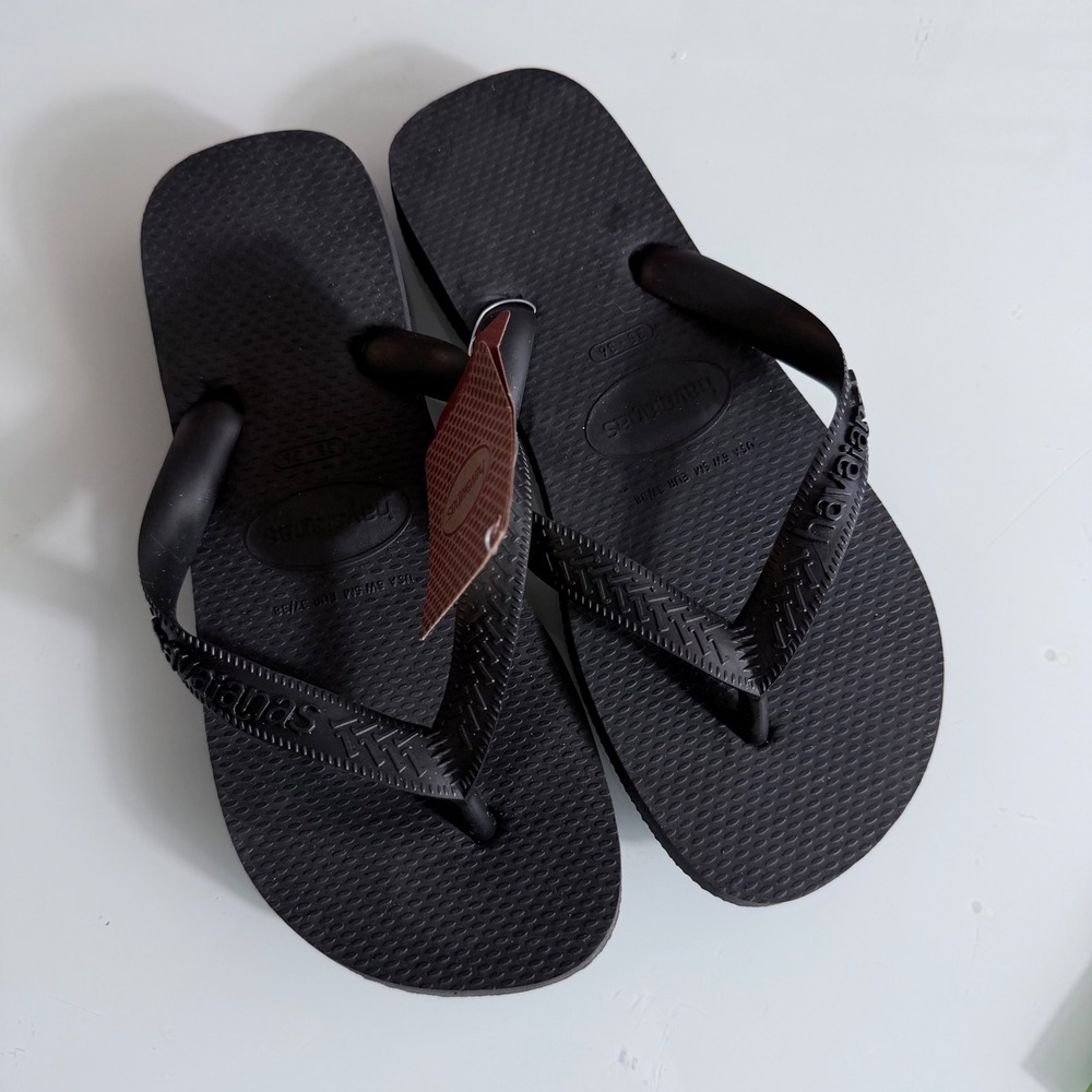Havaianas Top Black Flip Flop Sandals Womens 6W Mens 5M EUR 37/38 Brazil NEW - Picture 6 of 14